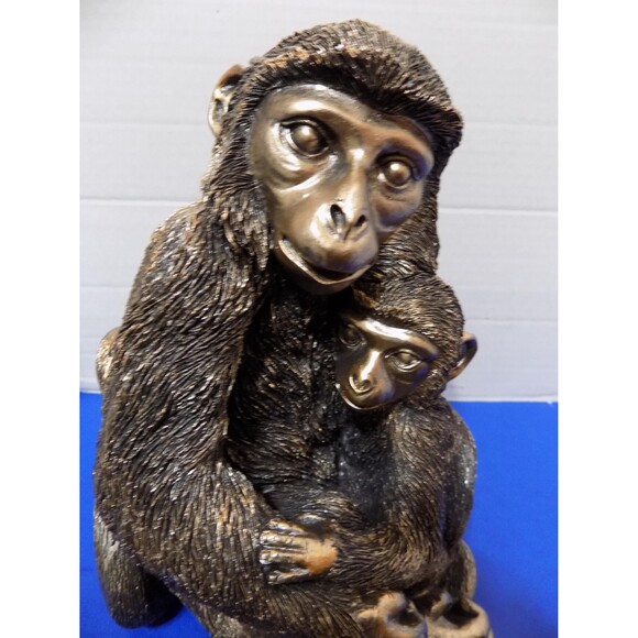 NEW Mother Monkey & Baby Figurines Statue Ape - Picture 2 of 8